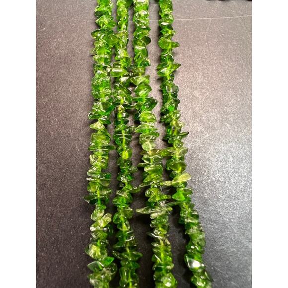 Chrome diopside 4 strand necklace with stainless steel chain - Picture 9 of 11